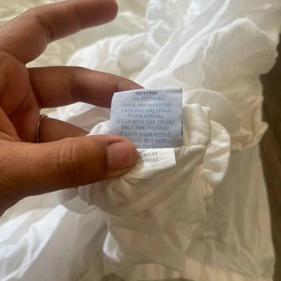 Simply Shabby Chic TWIN Solid White Ruched Smocked Duvet Cover Rachel Ashwell - Picture 8 of 16